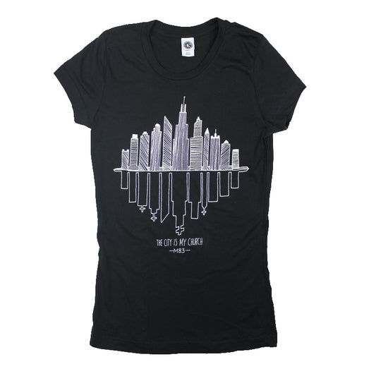 City Is My Church Girls Black T-Shirt